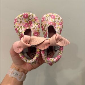 Floral Pink Baby Moccasins
